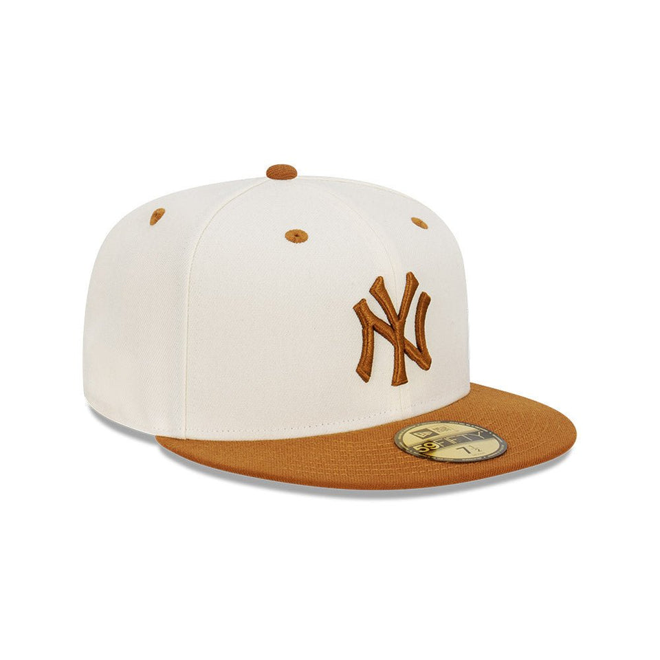 59FIFTY Peanut Butter ニューヨーク・ヤンキース クロームホワイト キャメルバイザー - 13366485-700 | NEW ERA ニューエラ公式オンラインストア