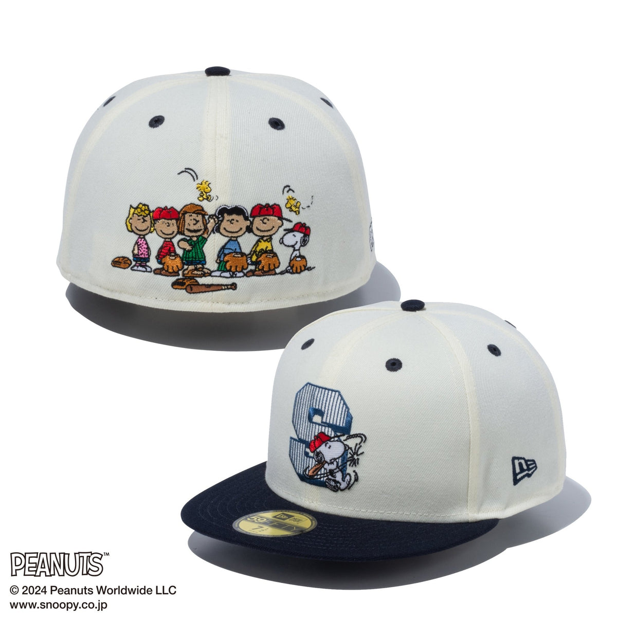 59FIFTY PEANUTS ピーナッツ スヌーピー 野球 クロームホワイト 