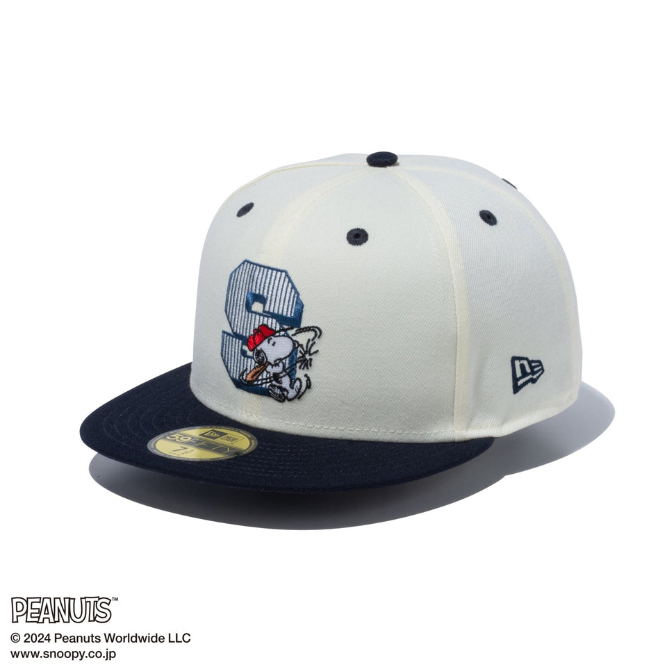 59FIFTY PEANUTS ピーナッツ スヌーピー 野球 クロームホワイト 