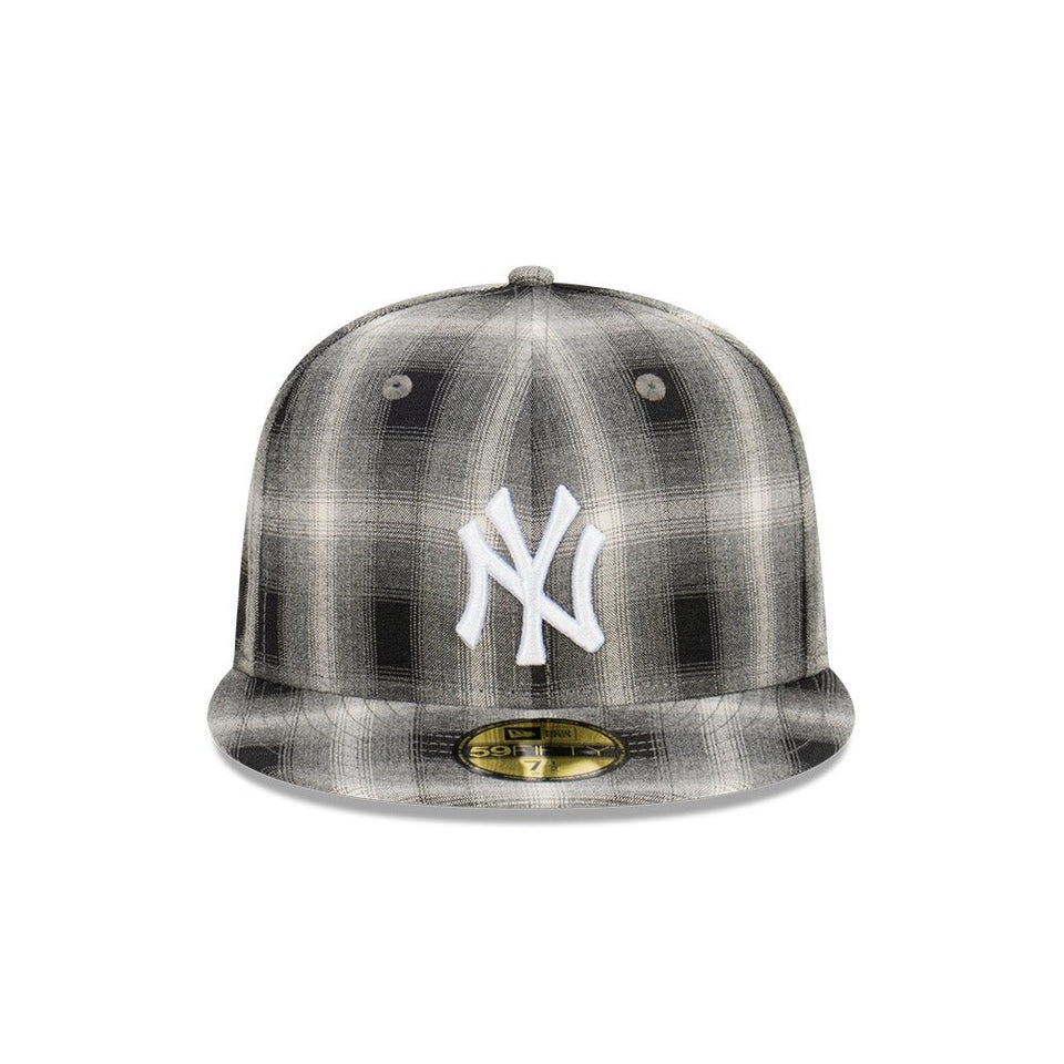 59FIFTY Plaid ニューヨーク・ヤンキース ブラックチェック グレーアンダーバイザー