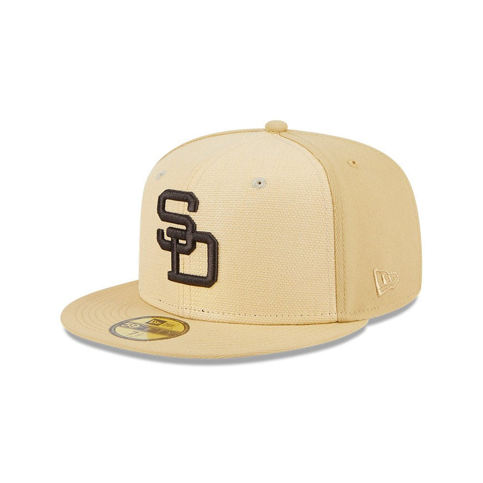 59FIFTY Raffia Front サンディエゴ・パドレス ベガスゴールド グレーアンダーバイザー