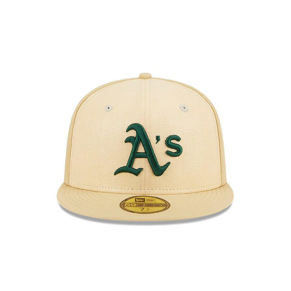 59FIFTY Raffia Front オークランド・アスレチックス ベガスゴールド グレーアンダーバイザー