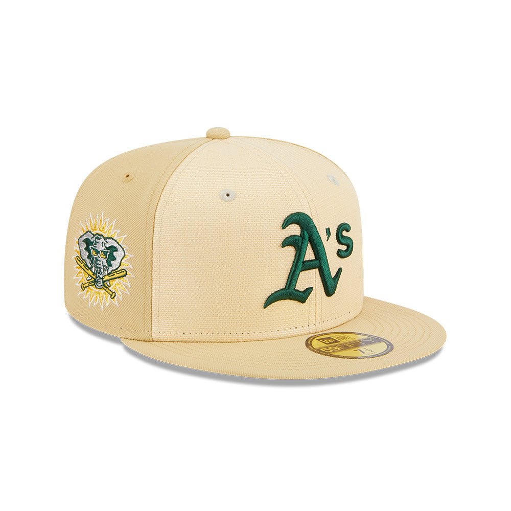 59FIFTY Raffia Front オークランド・アスレチックス ベガスゴールド グレーアンダーバイザー