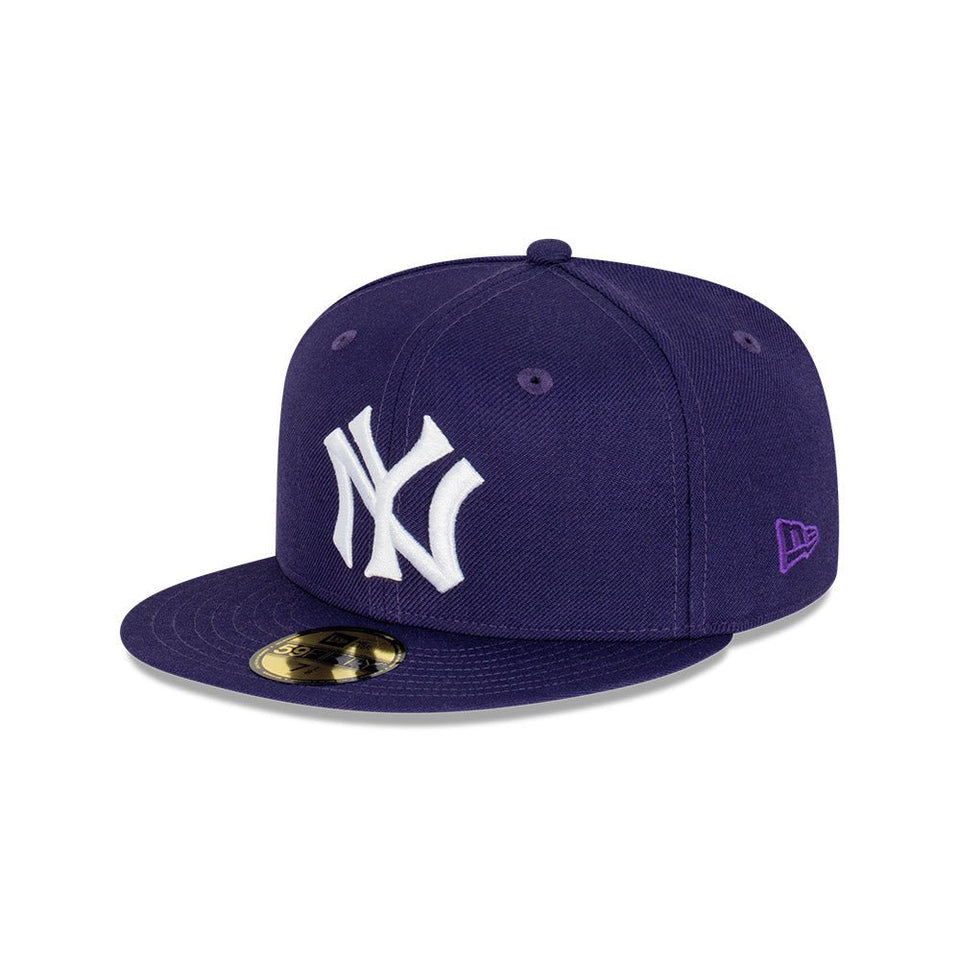 59FIFTY Royal Purple ニューヨーク・ヤンキース クーパーズタウン ネイビーパープル グレーアンダーバイザー