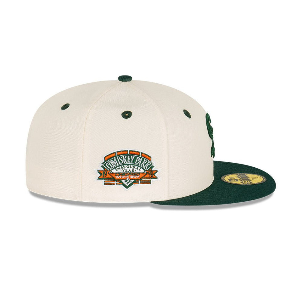 59FIFTY Rusty Green & Chrome シカゴ・ホワイトソックス クロームホワイト グリーンバイザー