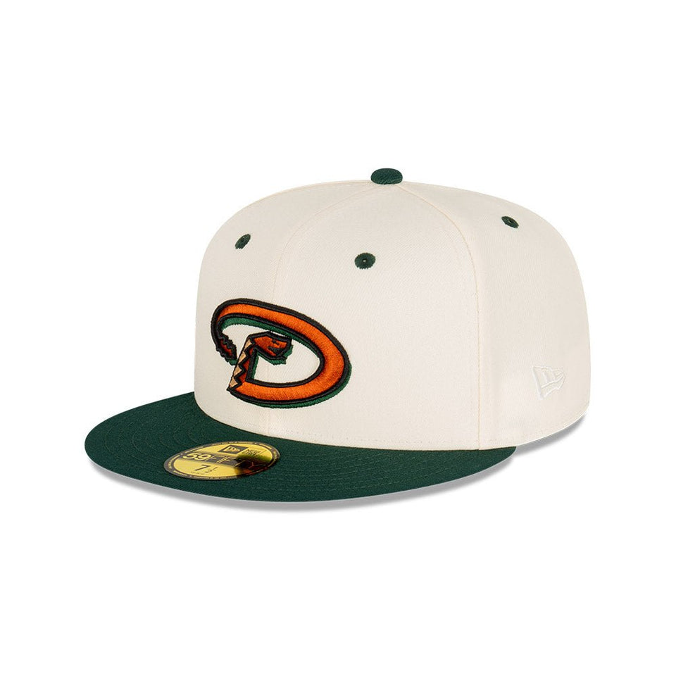 59FIFTY Rusty Green & Chrome アリゾナ・ダイヤモンドバックス クロームホワイト グリーンバイザー