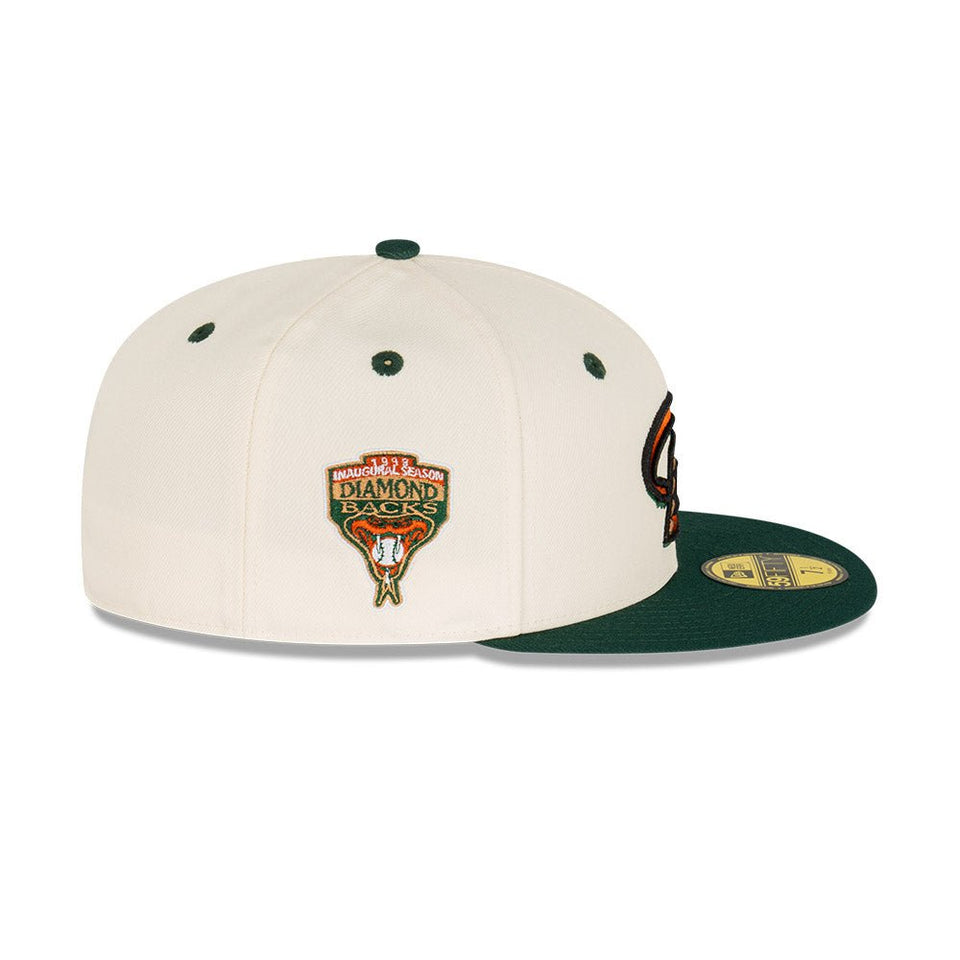 59FIFTY Rusty Green & Chrome アリゾナ・ダイヤモンドバックス クロームホワイト グリーンバイザー