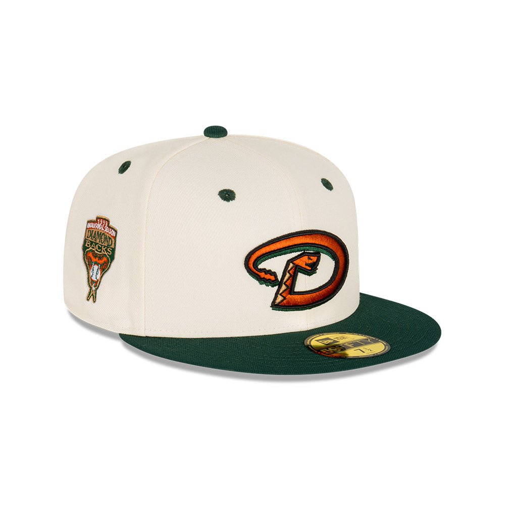 59FIFTY Rusty Green & Chrome アリゾナ・ダイヤモンドバックス クロームホワイト グリーンバイザー