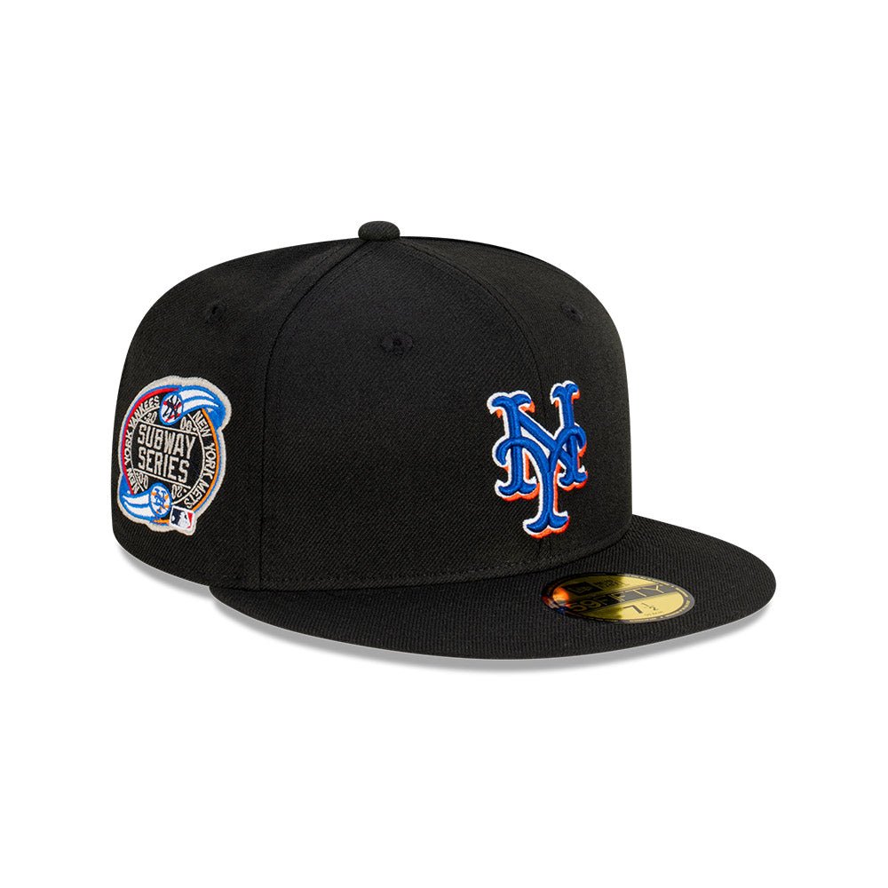 帽子59FIFTYニューエラメッツヤンキースキャップ サブウェイサイドパッチ青黒