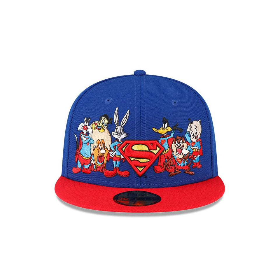 59FIFTY WB 100th Year Looney Tunes x Superhero Mashup Pack スーパーマン ロイヤル  スカーレットバイザー