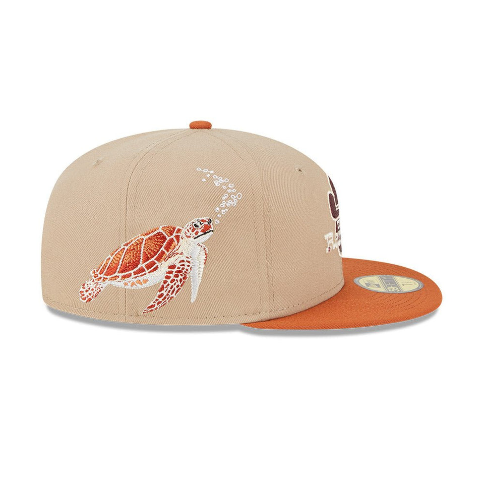 59FIFTY Wildlife テキサス・レンジャーズ クーパーズタウン Turtle キャメル サーモンピンクアンダーバイザー - 13704992-700 | NEW ERA ニューエラ公式オンラインストア