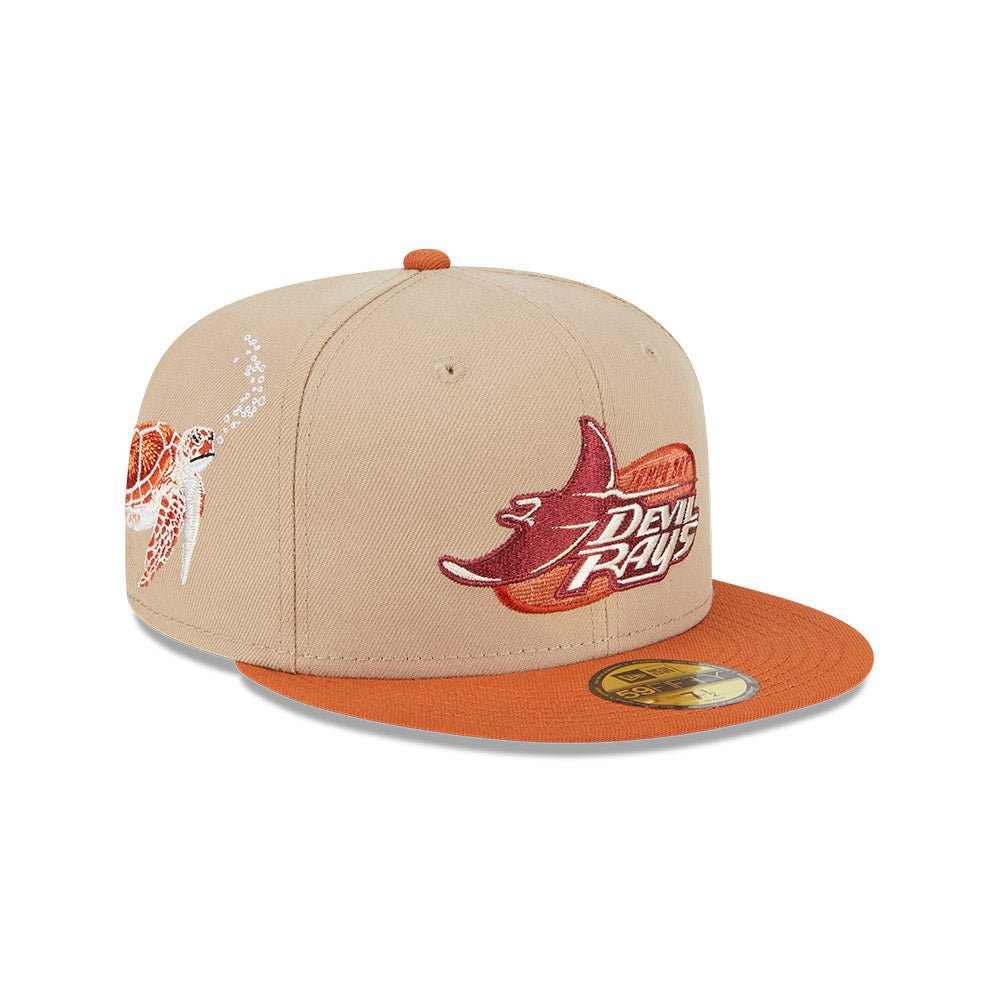 59FIFTY Wildlife タンパベイ・レイズ クーパーズタウン Turtle キャメル サーモンピンクアンダーバイザー