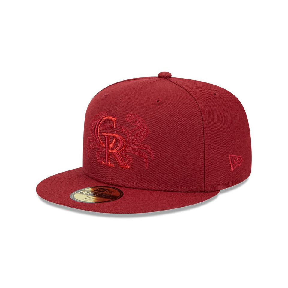 59FIFTY Zodiac コロラド・ロッキーズ ワインレッド グレーアンダーバイザー