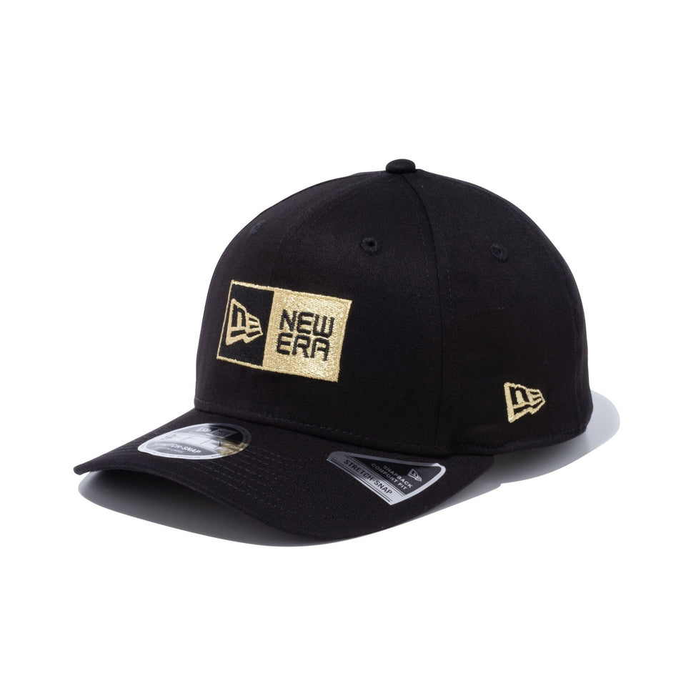 9FIFTY ストレッチスナップ ボックスロゴ ブラック × ゴールド