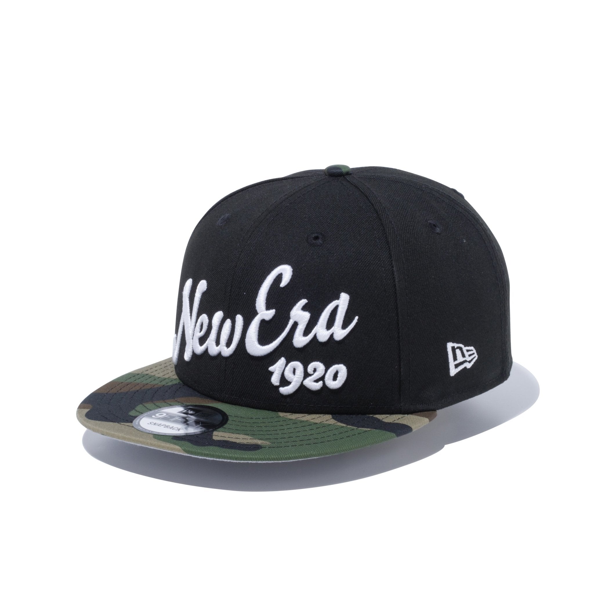 9FIFTY ビッグロゴ New Era 1920 ブラック × ホワイト ウッドランド