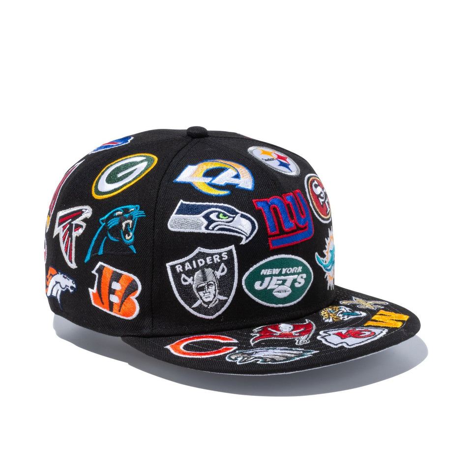 9FIFTY チームロゴオールオーバー NFL ブラック | ニューエラ