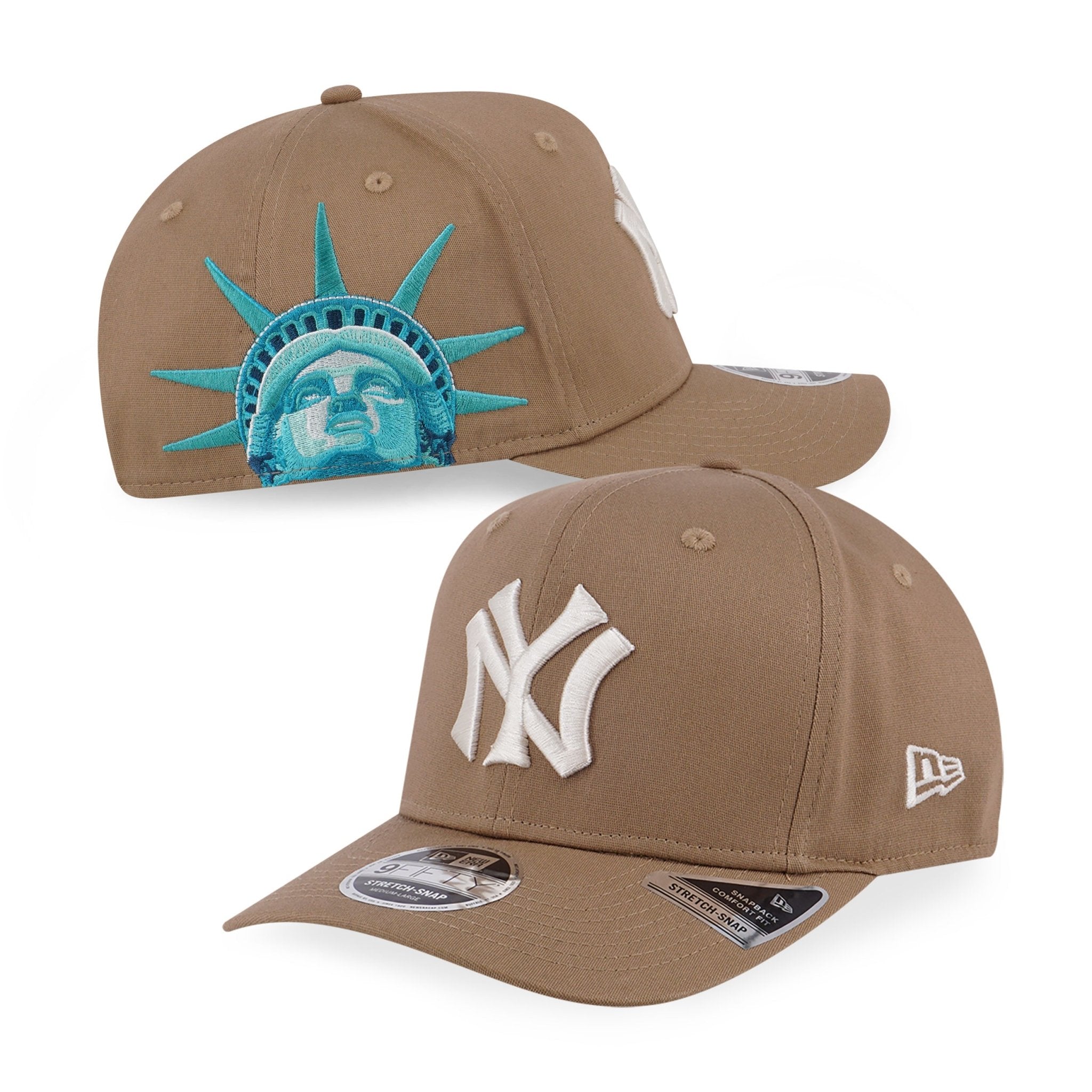 9FIFTY ストレッチスナップ Statue of liberty ニューヨーク・ヤンキース クーパーズタウン カーキ