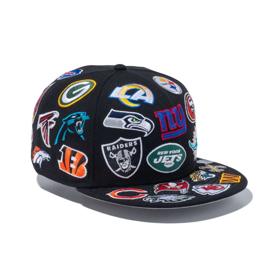 9FIFTY Team Logo Allover NFL ブラック | ニューエラオンラインストア