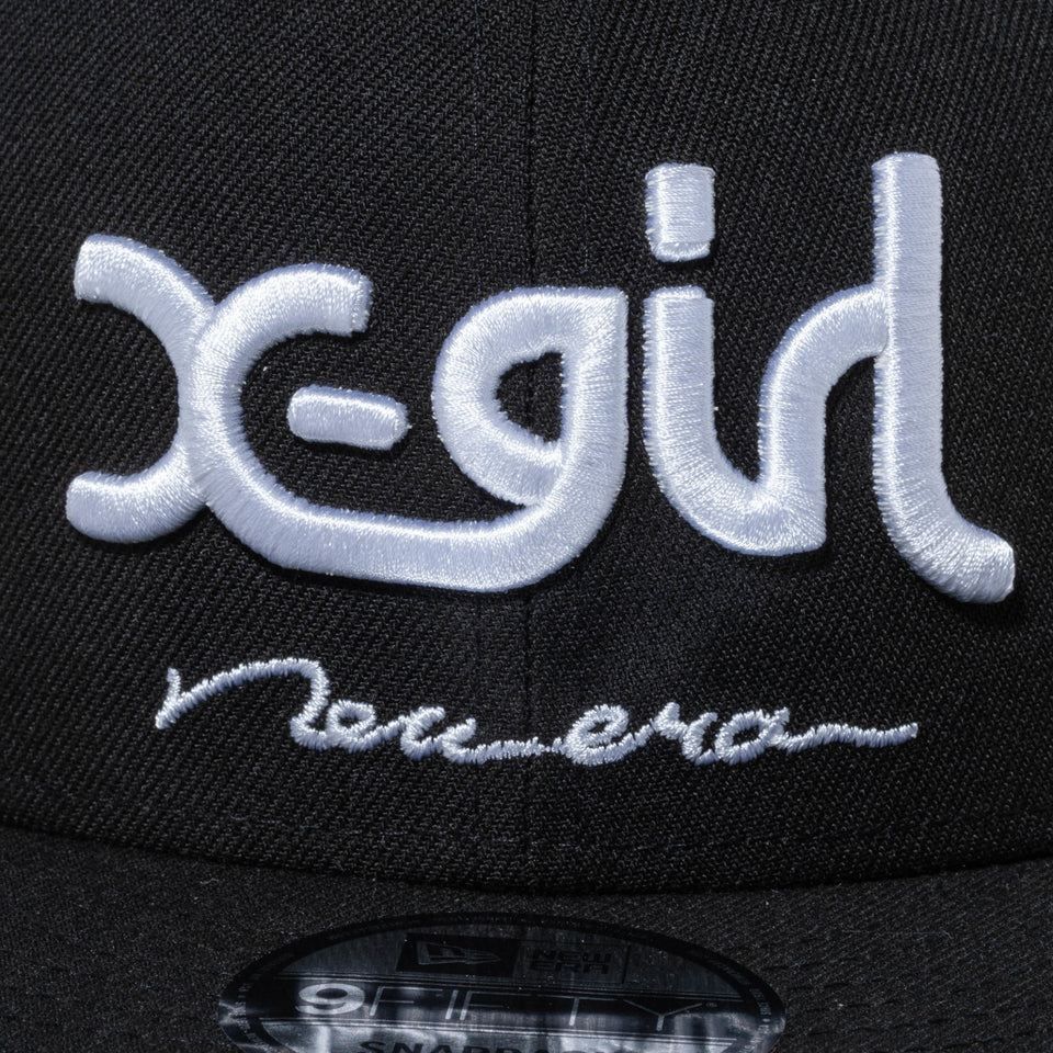 9FIFTY X-girl ミルズロゴ new era ブラック × スノーホワイト グレー