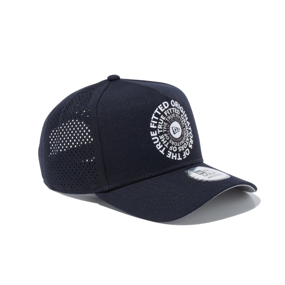 【ゴルフ】 9FORTY A-Frame Laser Perforated サークルロゴ ネイビー × スノーホワイト/グレートーン - 13517970-OSFM | NEW ERA ニューエラ公式オンラインストア