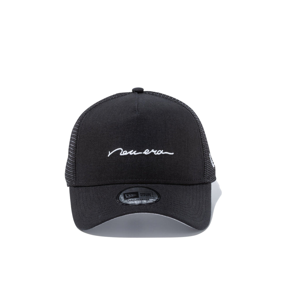 9FORTY A-Frame トラッカー リネンシャンブレー new era ブラック - 13059257-OSFM | NEW ERA ニューエラ公式オンラインストア