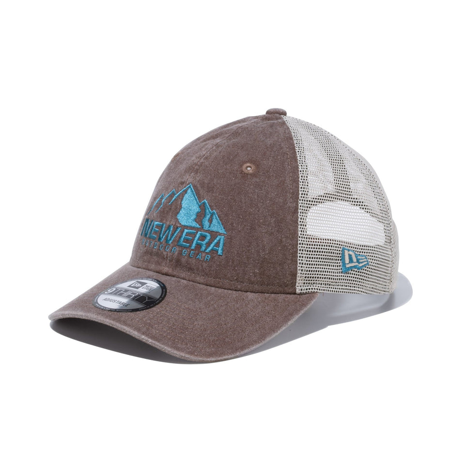 9THIRTY トラッカー Acid Wash New Era Outdoor Gear Logo ブラウン