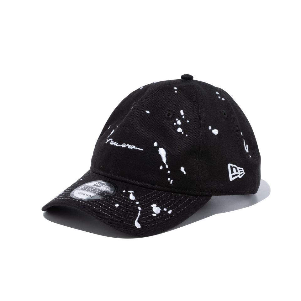 9TWENTY Splash Embroidery スプラッシュエンブロイダリー スクリプトロゴ ブラック × スノーホワイト - 13516045-OSFM | NEW ERA ニューエラ公式オンラインストア