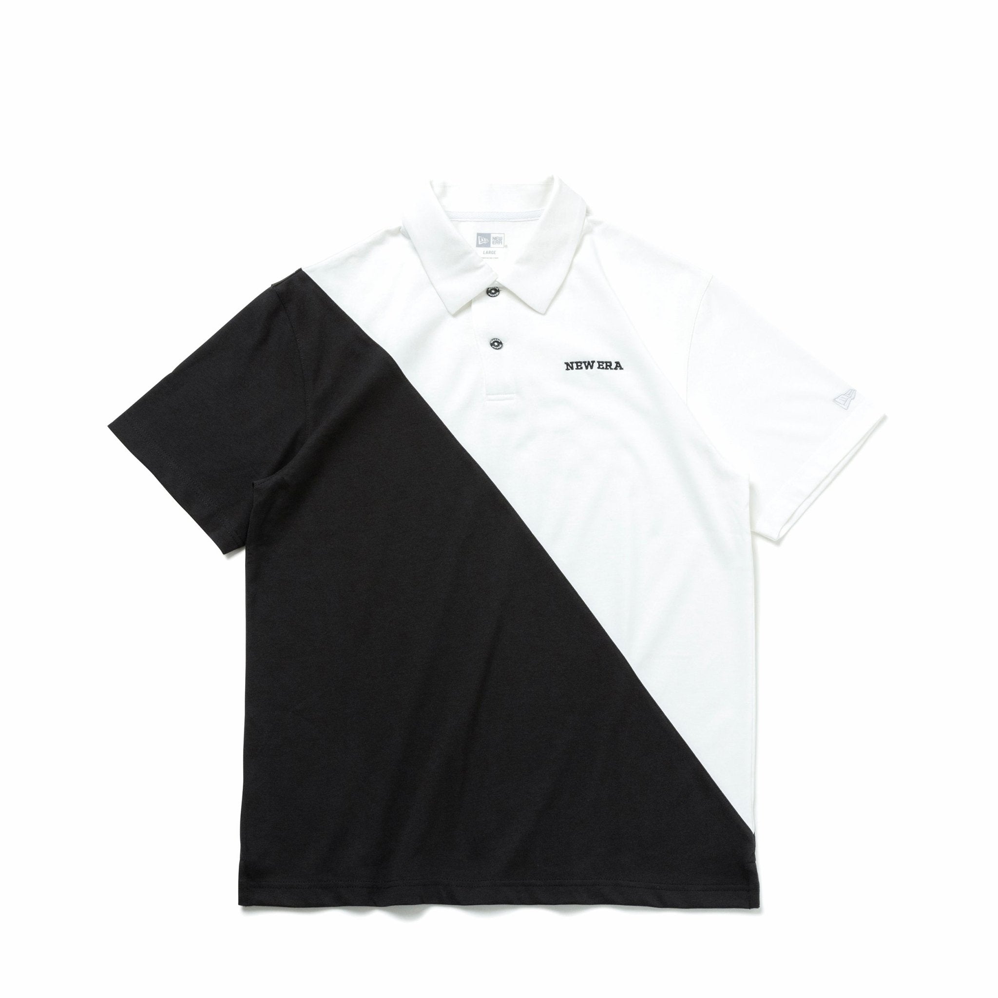 【ゴルフ】半袖 ポロシャツ Color Block Diagonal ホワイト/ブラック