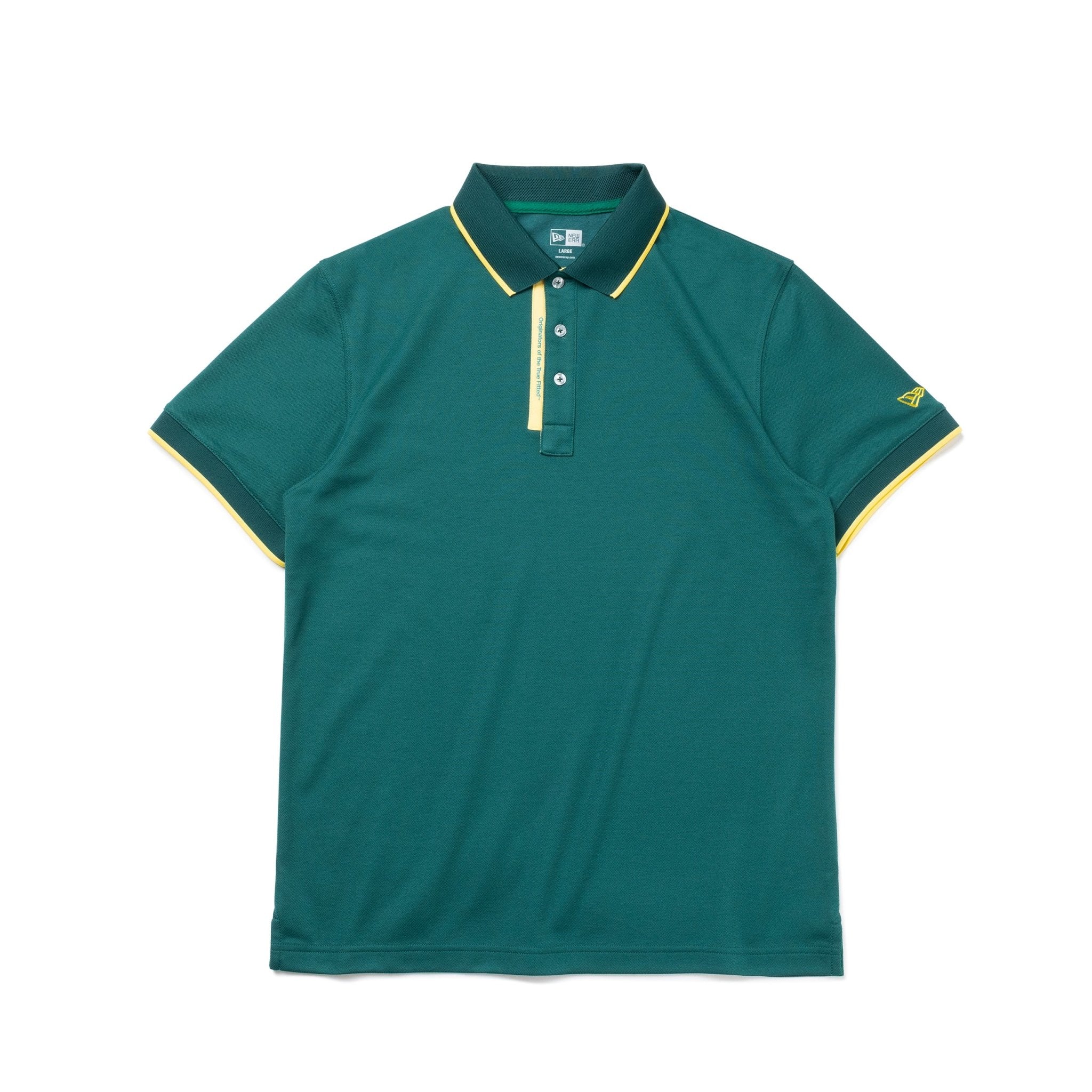 【ゴルフ】 半袖 鹿の子 ポロシャツ Color Collar ダークグリーン