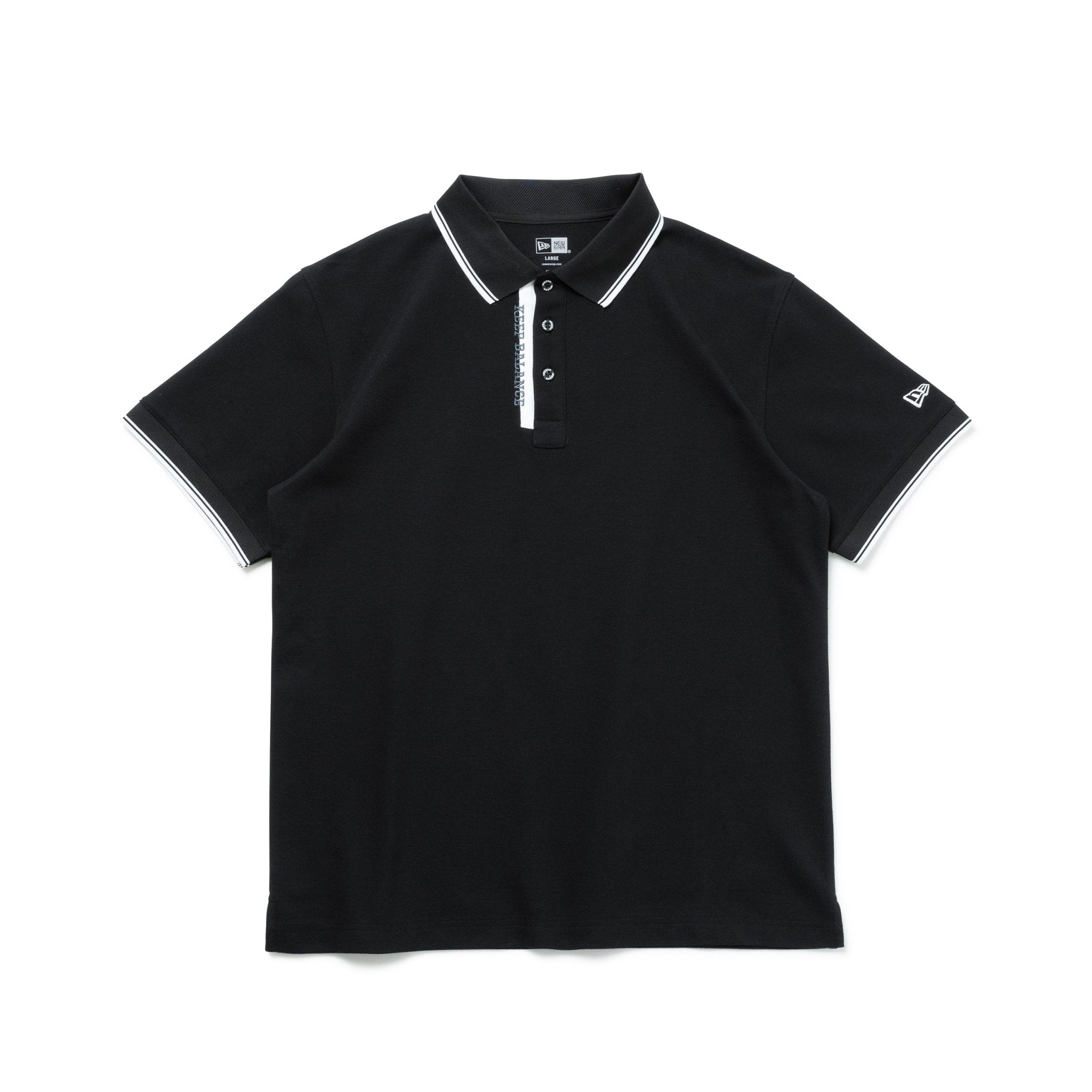 ゴルフ】半袖 鹿の子 ポロシャツ Color Collar ブラック | ニューエラ 