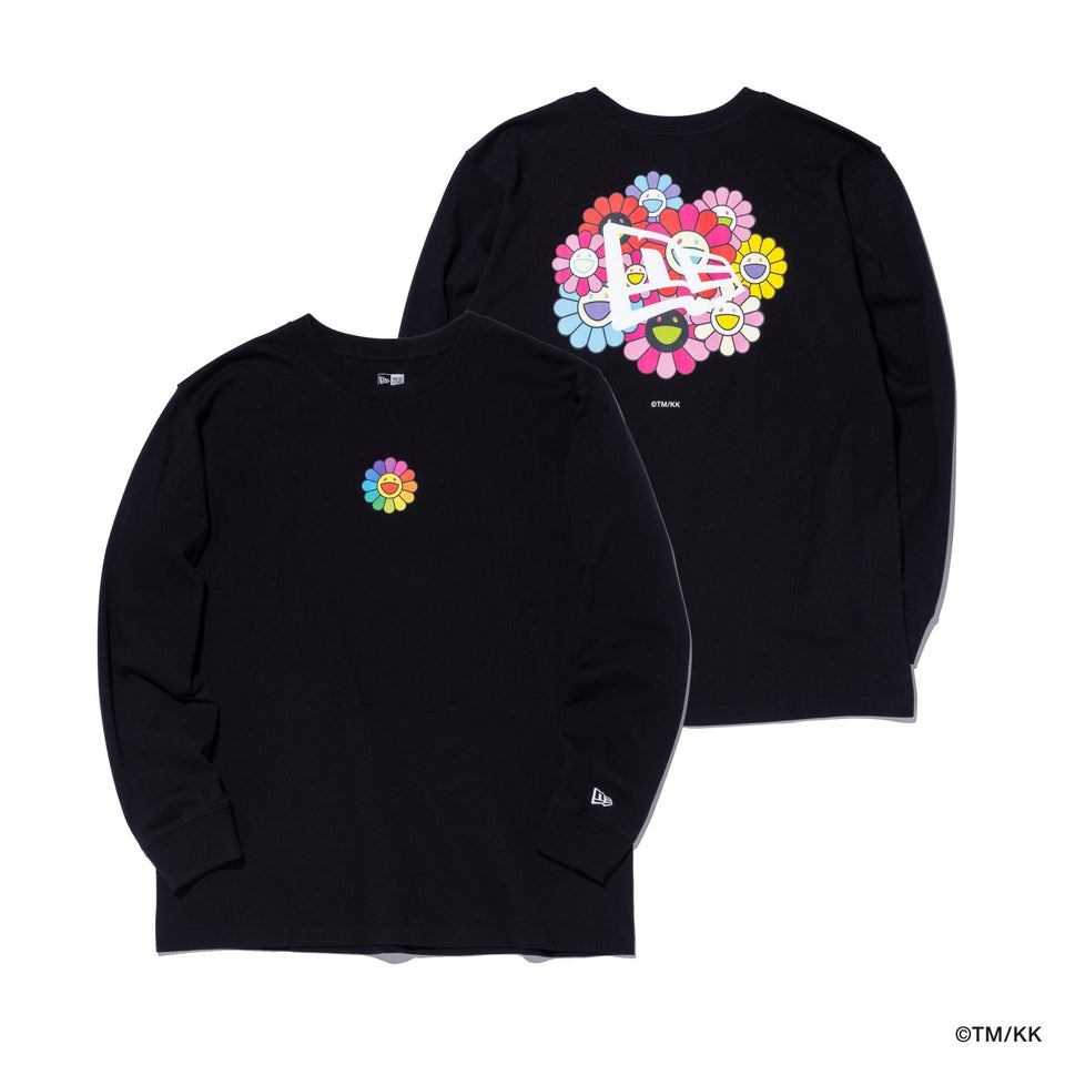 L/S RELAXED FIT COTTON TEE TAKASHI MURAKAMI FLOWER FLAG BLACK