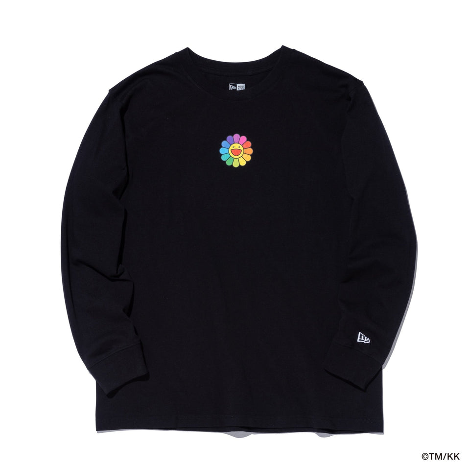 L/S RELAXED FIT COTTON TEE TAKASHI MURAKAMI FLOWER FLAG BLACK