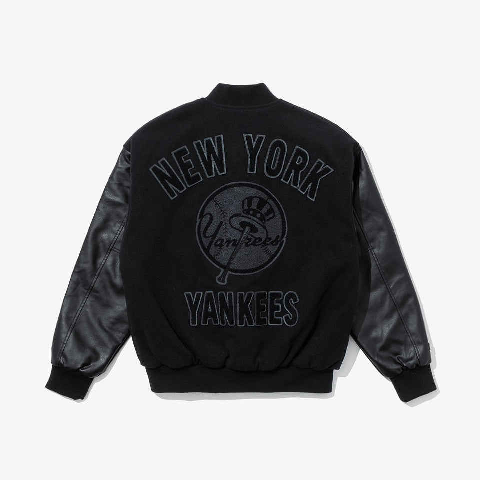 NY ニューヨークヤンキース レザージャケット ブラック - レザージャケット