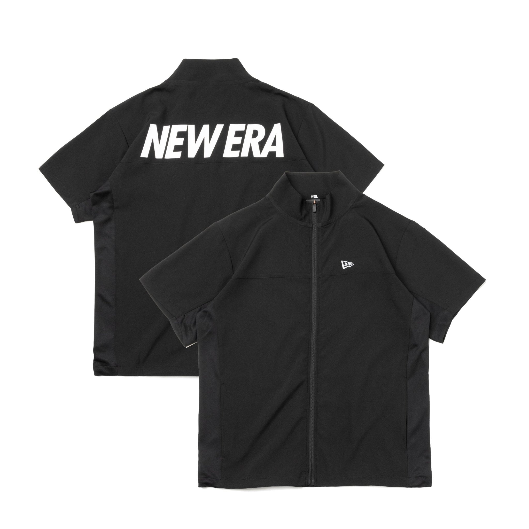 半袖 クロスウェアジャケット NEW ERA ブラック × ブラック/ホワイト