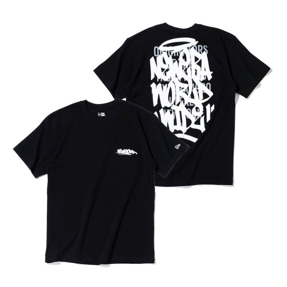 Black Cropped T-shirt with graffiti - Buy Online