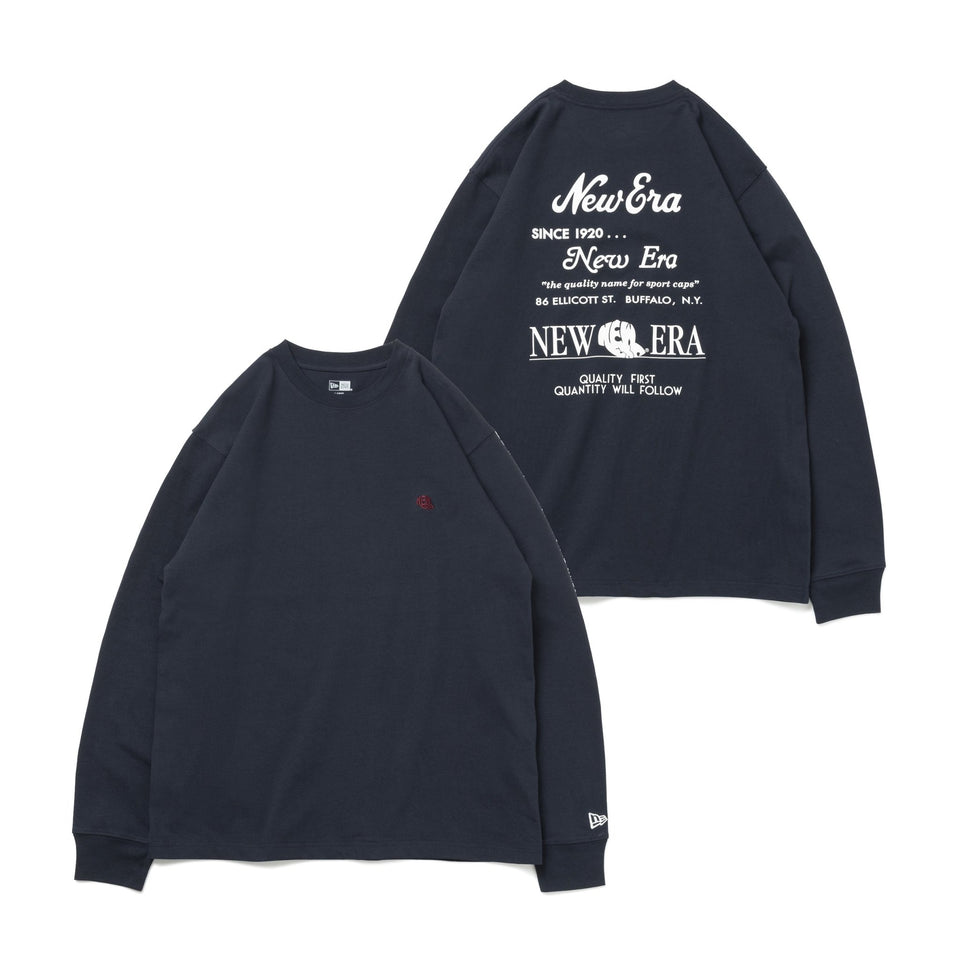 長袖 コットン Tシャツ Archive Logo ネイビー レギュラーフィット - 13755436-S | NEW ERA ニューエラ公式オンラインストア