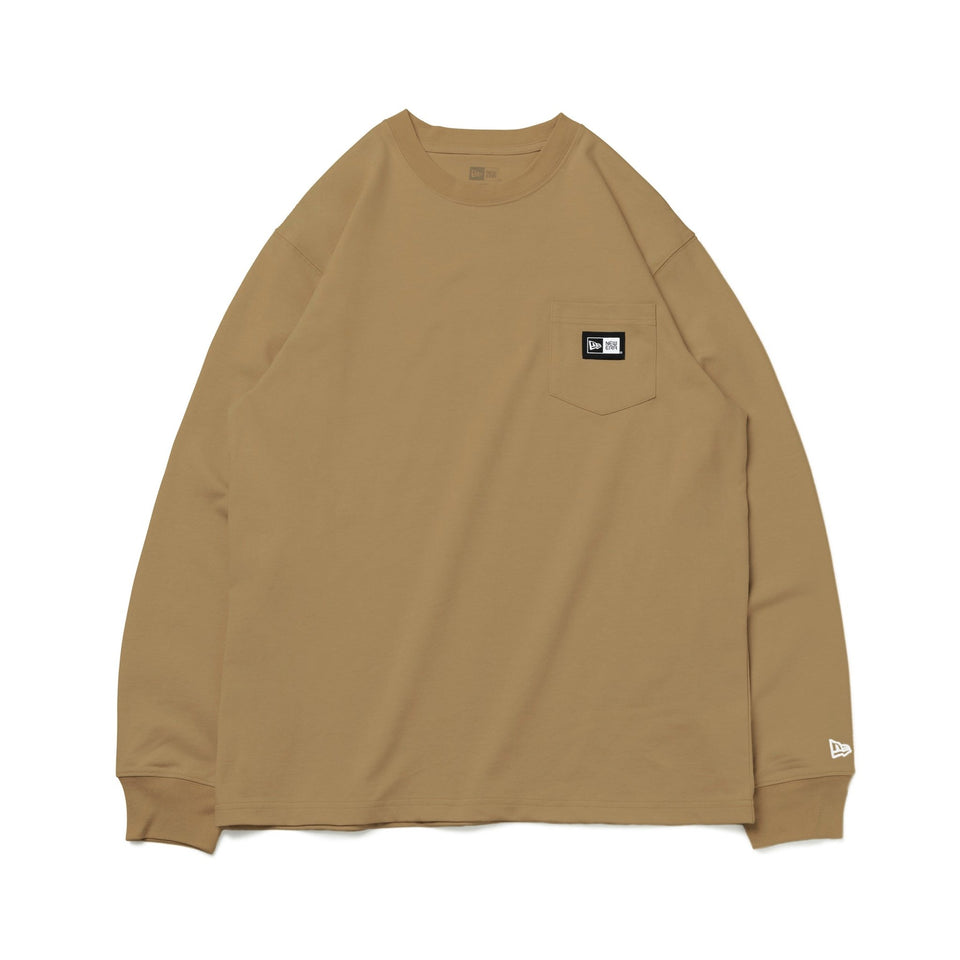 長袖 コットン ポケット Tシャツ Box Logo ボックスロゴ カーキ レギュラーフィット