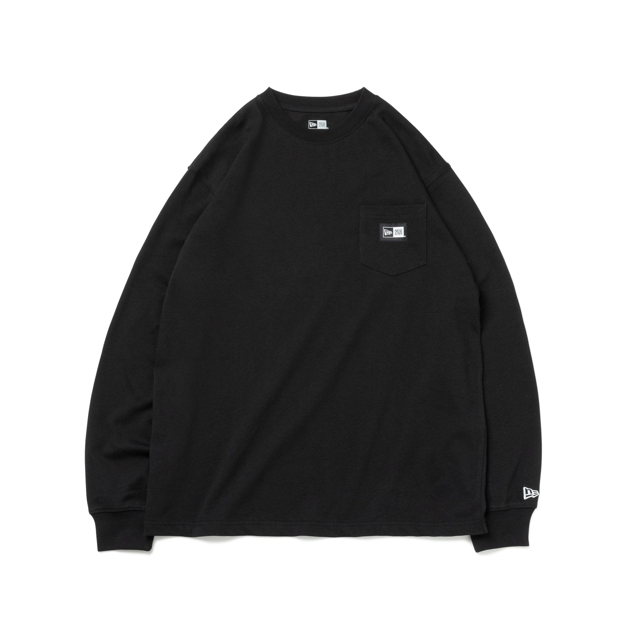 長袖 コットン ポケット Tシャツ Box Logo ボックスロゴ ブラック レギュラーフィット