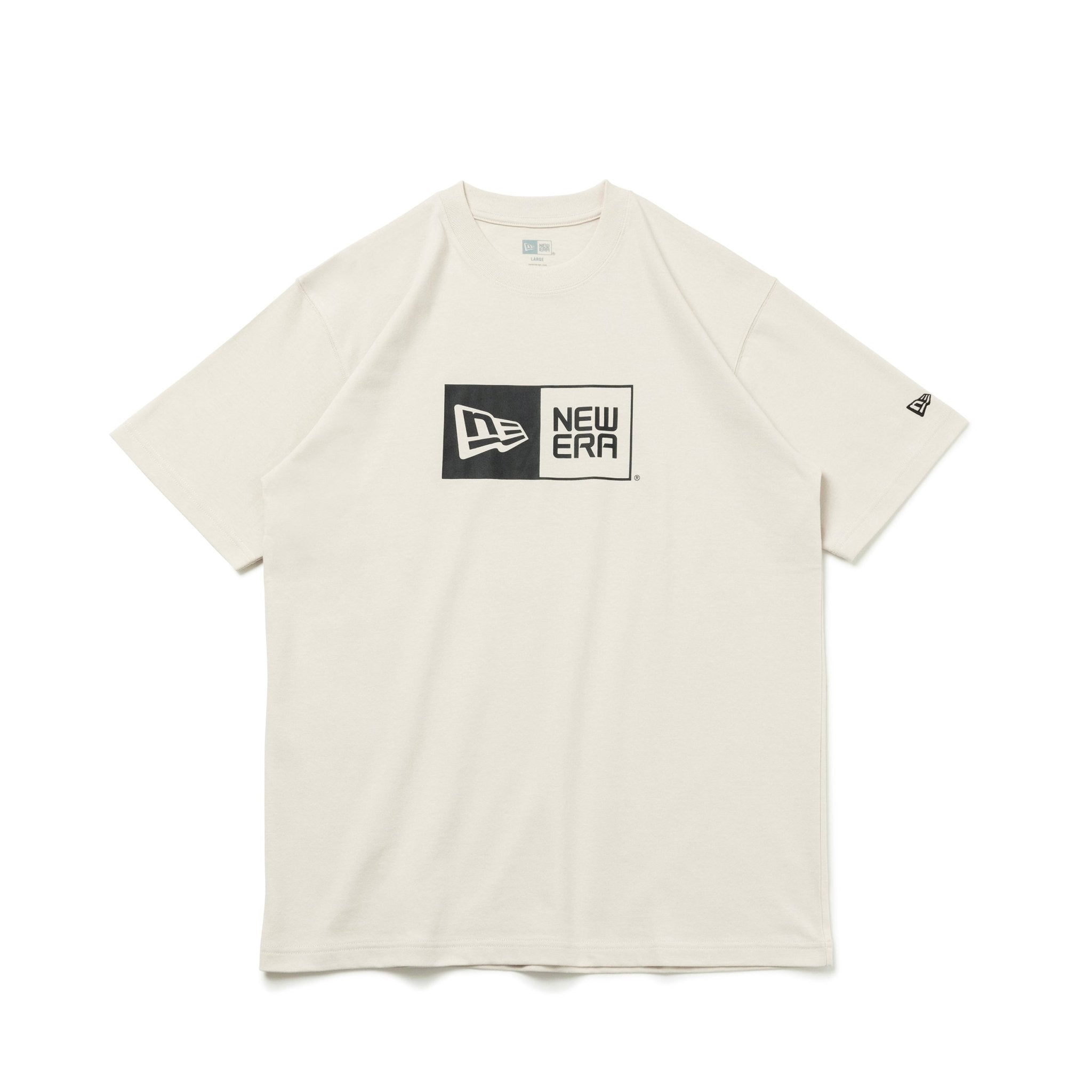 半袖 コットン Tシャツ Box Logo ストーン × ブラック レギュラーフィット | ニューエラオンラインストア