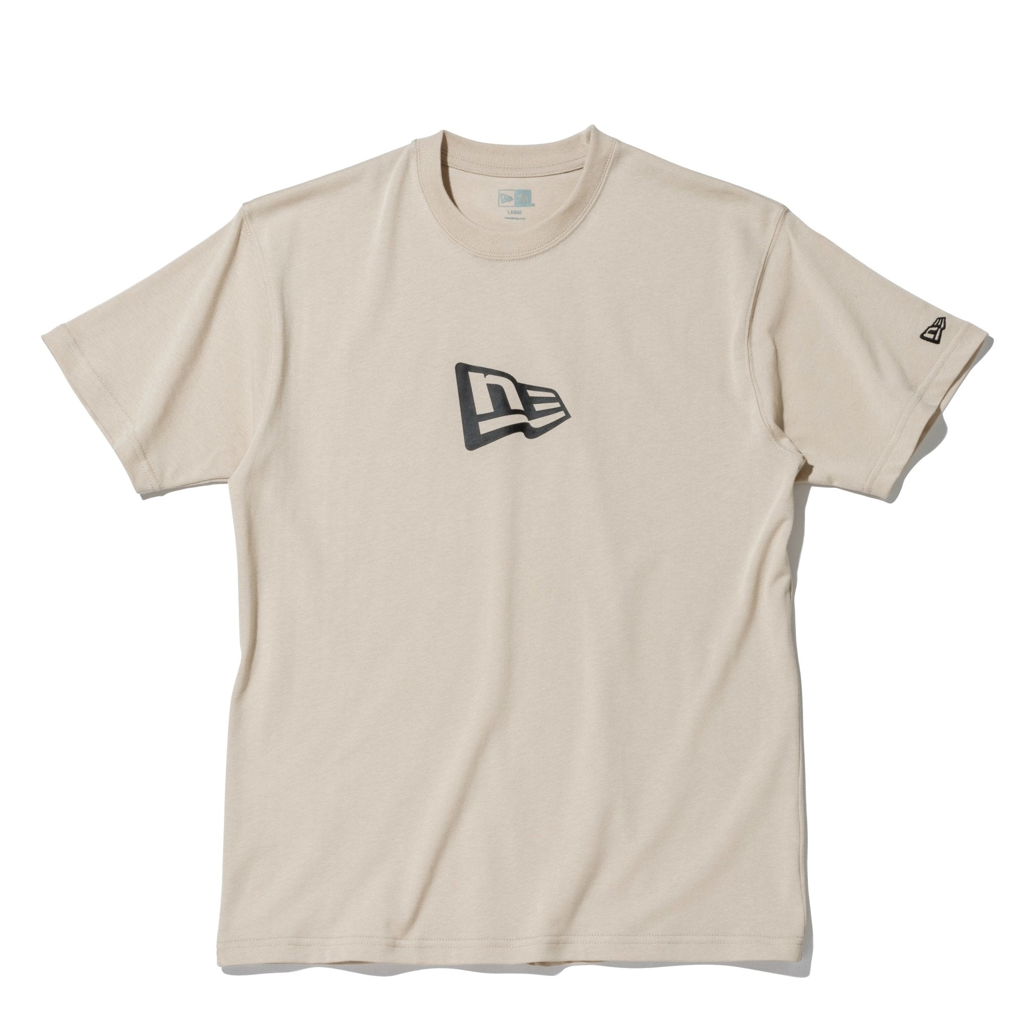 半袖 コットン Tシャツ Flag Logo Mid フラッグロゴ グレージュ