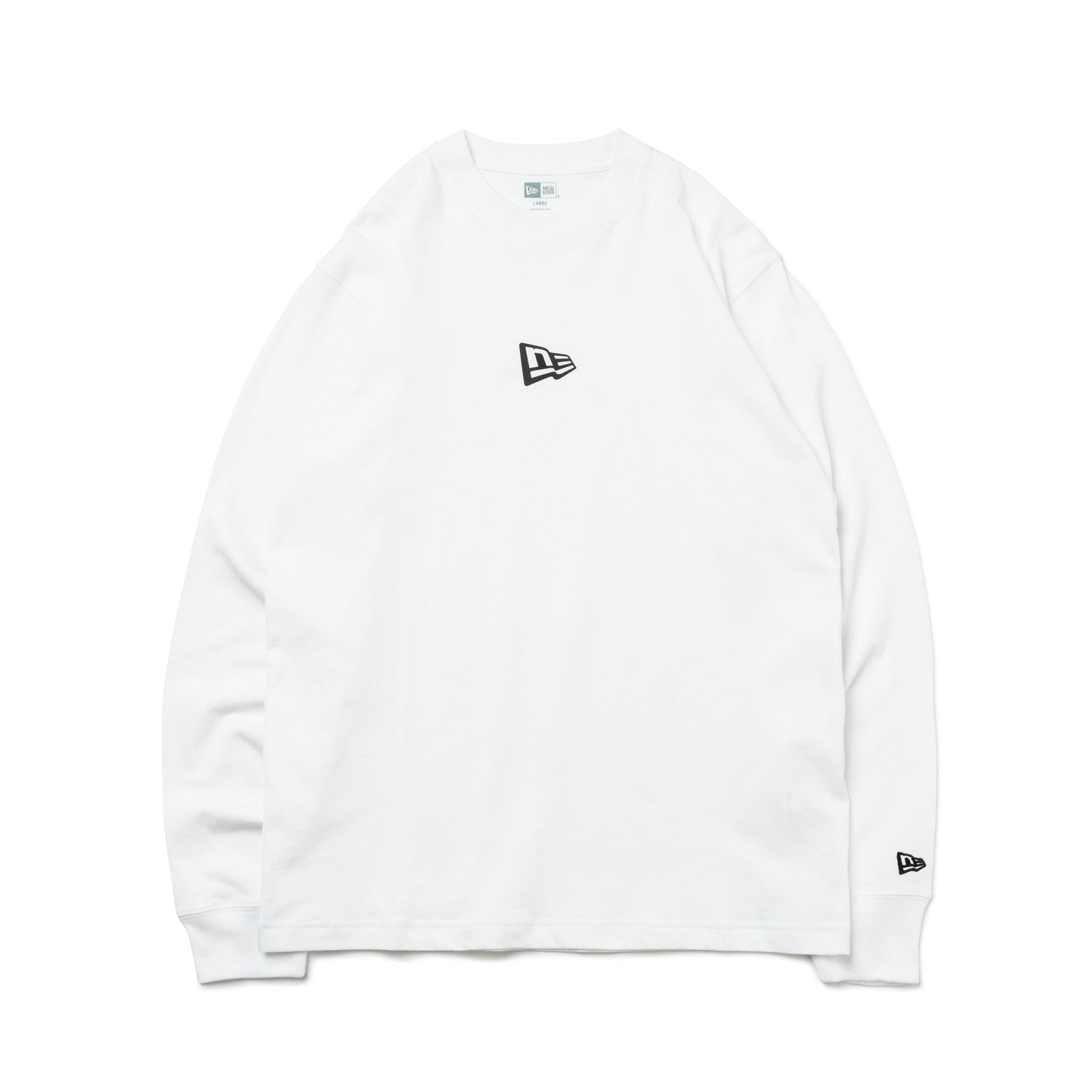 長袖 コットン Tシャツ Flag Logo Mini フラッグロゴミニ ホワイト レギュラーフィット