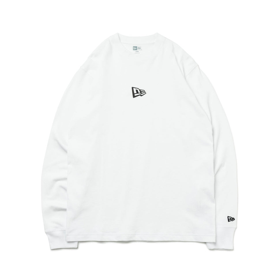 長袖 コットン Tシャツ Flag Logo Mini フラッグロゴミニ ホワイト