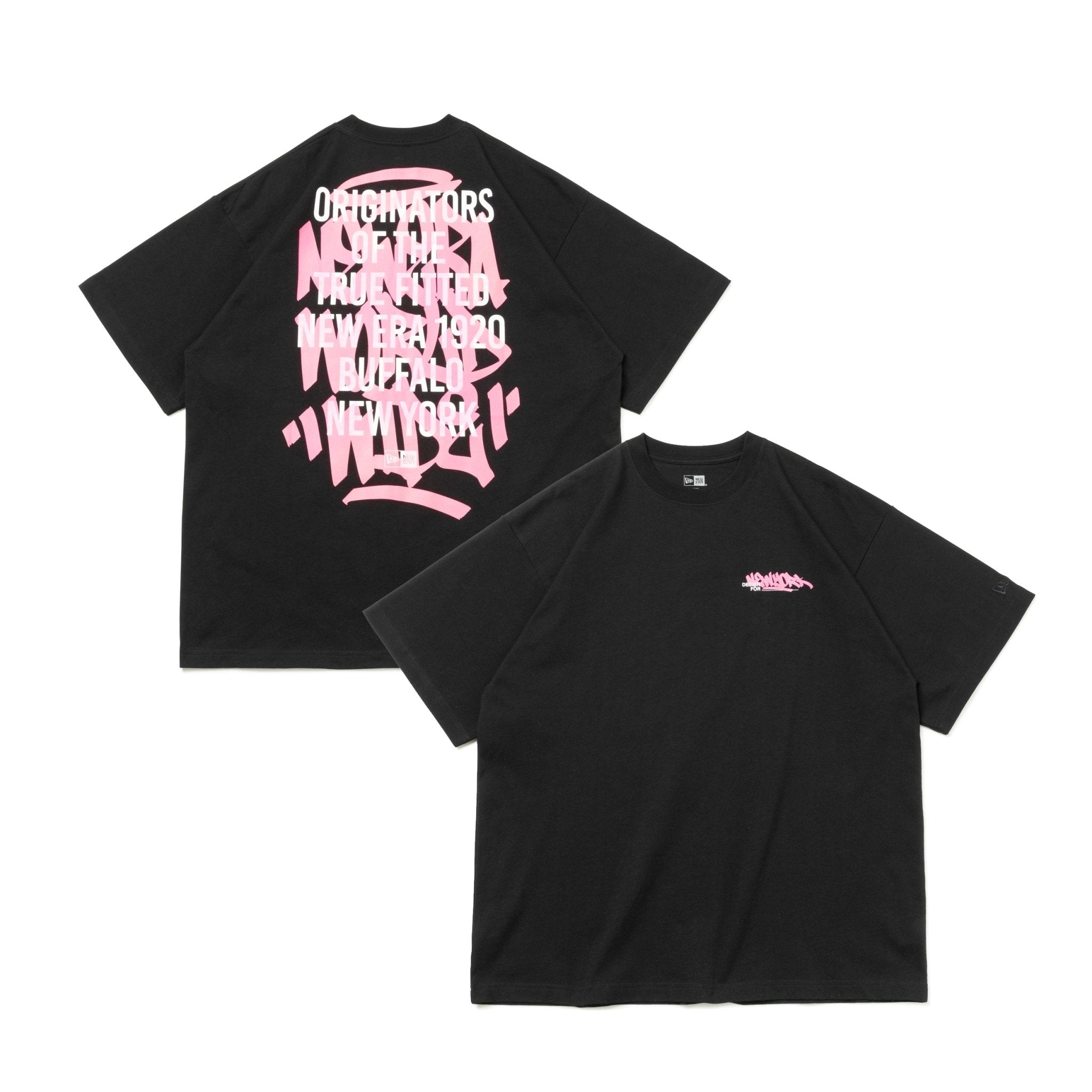 半袖 オーバーサイズド コットン Tシャツ Graffiti ブラック