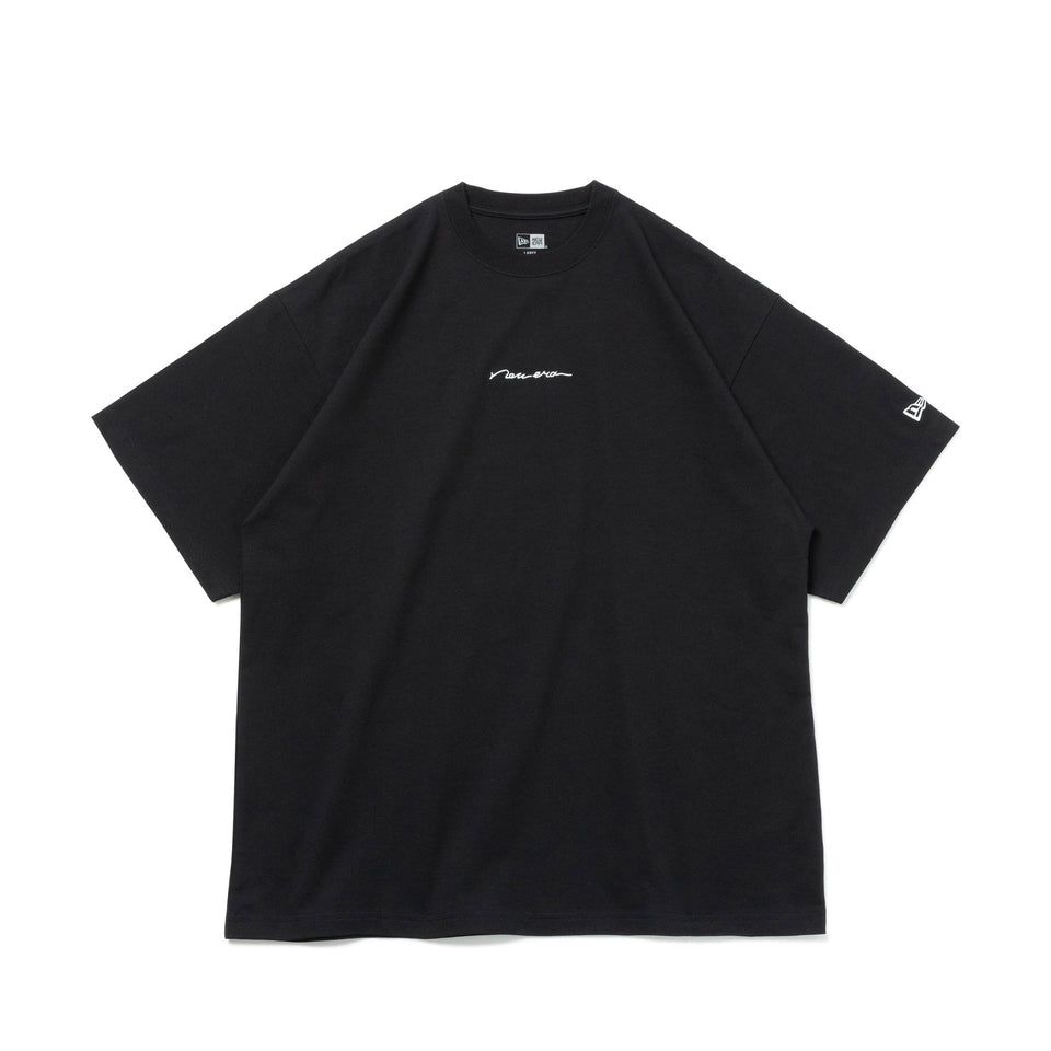 半袖 オーバーサイズド コットン Tシャツ Handwritten Logo ブラック 