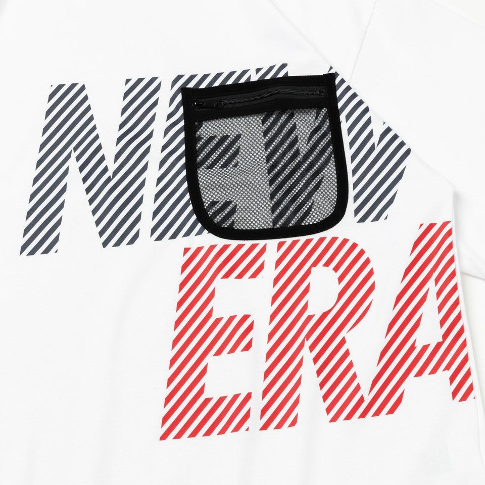 半袖 オーバーサイズド パフォーマンス Tシャツ Mesh Pocket ホワイト × トリコロール【 Performance Apparel 】 - 14121974-S | NEW ERA ニューエラ公式オンラインストア