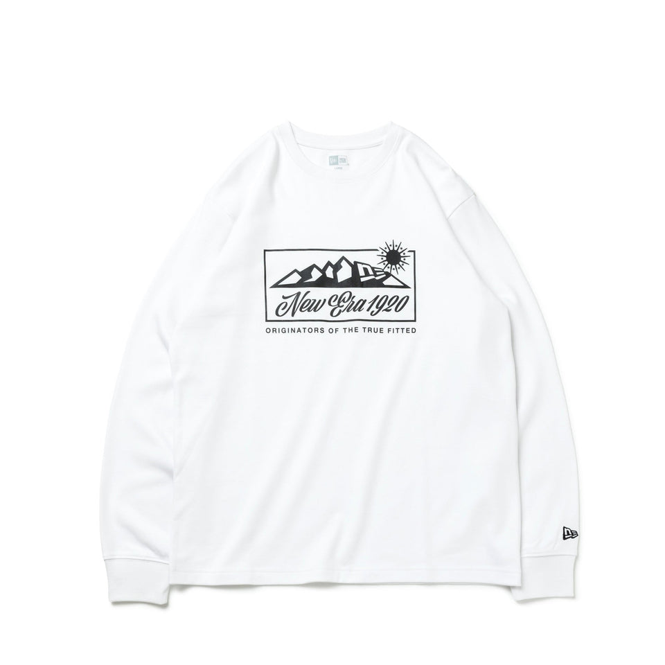 長袖 ウォーム Tシャツ Mountain Range Logo ホワイト レギュラーフィット【ニューエラアウトドア】 - 13772319-S | NEW ERA ニューエラ公式オンラインストア