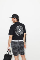 【ゴルフ】 ミドルネック 半袖 鹿の子 Tシャツ Originators of the True Fitted サークルロゴ ブラック - 13061576-S | NEW ERA ニューエラ公式オンラインストア