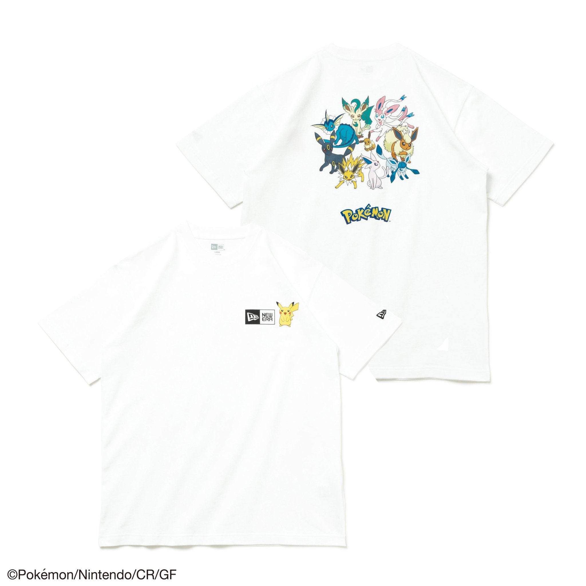 半袖 コットン Tシャツ Pokémon ポケモン ピカチュウ イーブイフレンズ ホワイト レギュラーフィット | ニューエラオンラインストア