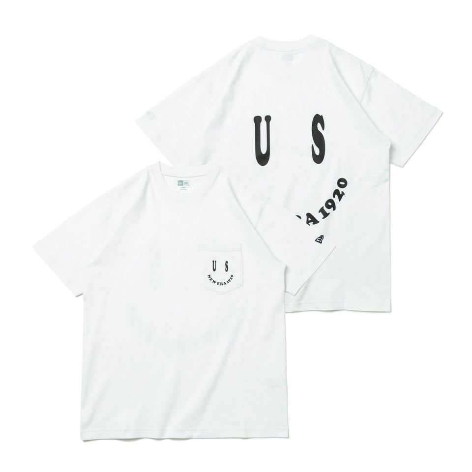 半袖 ポケット コットン Tシャツ Smile US NEW ERA 1920 ホワイト