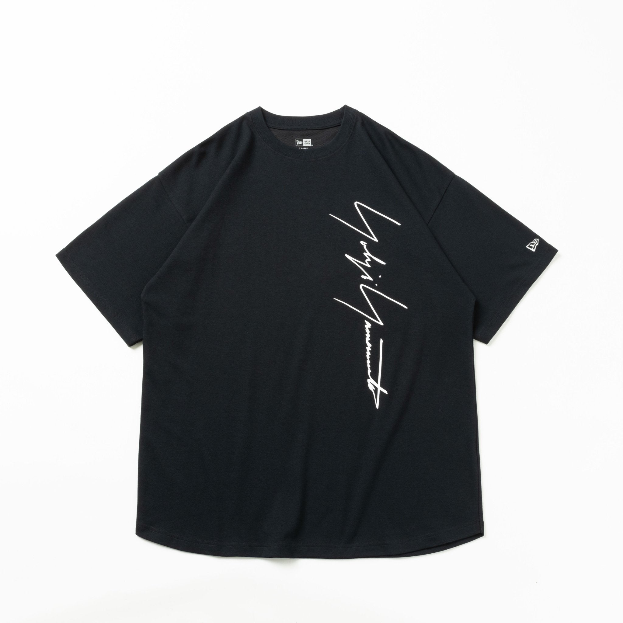 半袖 オーバーサイズド パフォーマンスTシャツ Yohji Yamamoto SS23 バーチカルロゴ ブラック